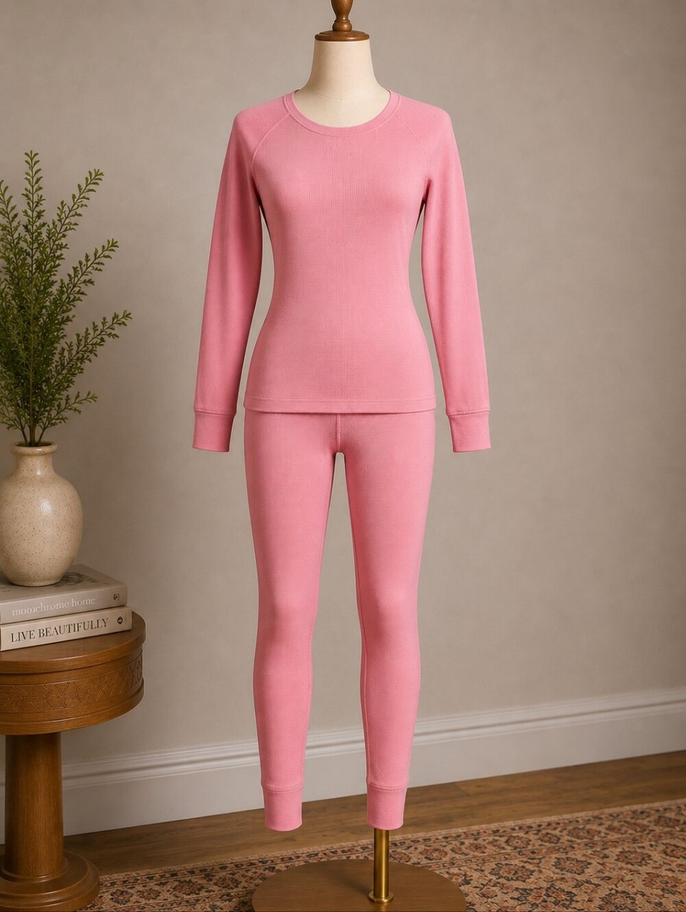 PISIQI Women’s Thermal Underwear Set XXL Pink Base Layer NEW